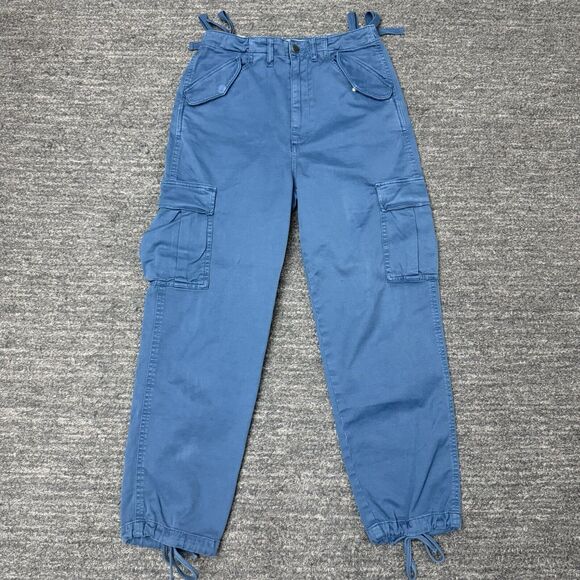 Stylish Blue Cargo Pants for Women - Picture 1 of 14